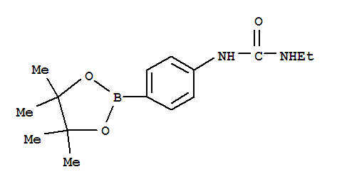 Structure of 4-[(ETHYLCARBAMOYL)AMINO]BENZENEBORONIC ACID, PINACOL ESTER 98%4-(3-ETHYLUREIDO)BENZENEBORONIC ACID, PINACOL ESTER