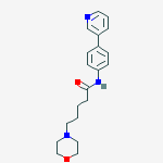 Chemical structure of 4-Morpholinepentanamide, N-[4-(3-pyridinyl)phenyl]-