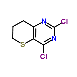 2,4-dichloro-7,8-dihydro-6H-thiopyrano[3,2-d]pyrimidine结构式