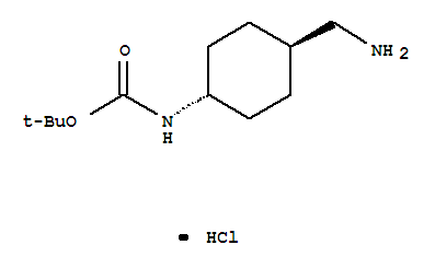 Structure of TRANS-4-(BOC-AMINO)-CYCLOHEXANEMETHANAMINE HYDROCHLORIDE