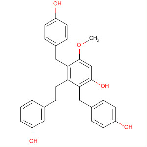 Structure of Phenol,3-[2-(3-hydroxyphenyl)ethyl]-2,4-bis[(4-hydroxyphenyl)methyl]-5-methoxy-
