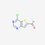 Structure of thieno[3,2-d]pyrimidine-6-carboxaldehyde, 4-chloro-