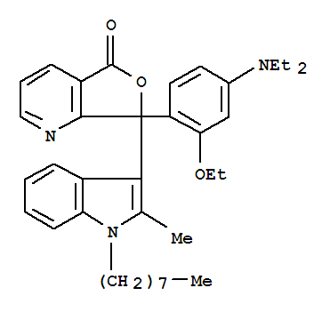 7-[4-(二乙基氨基)-2-乙氧基苯基]-7-(2-甲基-1-辛基-1H-吲哚-3-基)呋喃并[3,4-B]吡啶-5(7H)-酮结构式