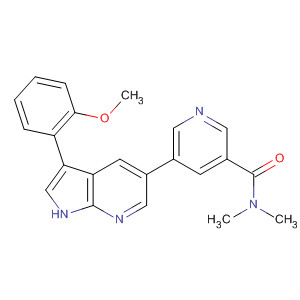 Structure of 3-Pyridinecarboxamide,5-[3-(2-methoxyphenyl)-1H-pyrrolo[2,3-b]pyridin-5-yl]-N,N-dimethyl-