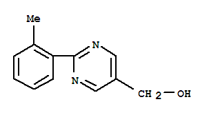 Structure of 5-PYRIMIDINEMETHANOL,2-(2-METHYLPHENYL)-