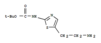Structure of Carbamic  acid,  N-[5-(2-aminoethyl)-2-thiazolyl]-,  1,1-dimethylethyl  ester