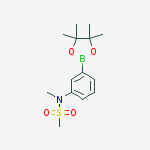 Structure of N-methyl-N-(3-(4,4,5,5-tetramethyl-1,3,2-dioxaborolan-2-yl)phenyl)methanesulfonamide