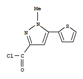 1-METHYL-5-THIEN-2-YL-1H-PYRAZOLE-3-CARBONYL CHLORIDE结构式