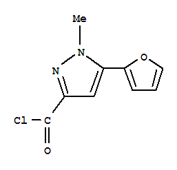 Structure of 5-(2-FURYL)-1-METHYL-1H-PYRAZOLE-3-CARBONYL CHLORIDE