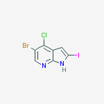 Structure of 5-bromo-4-chloro-2-iodo-1H-pyrrolo[2,3-b]pyridine