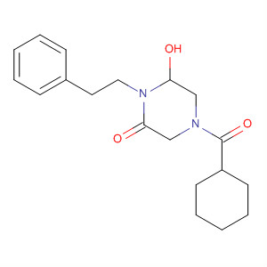 Piperazinone, 4-(cyclohexylcarbonyl)-6-hydroxy-1-(2-phenylethyl)-结构式