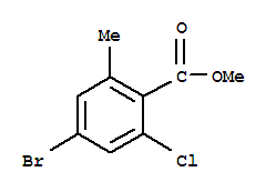 Structure of 4-Bromo-2-chloro-6-methyl-benzoic  acid  methyl  ester