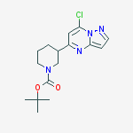 2-Methyl-2-propanyl 3-(7-chloropyrazolo[1,5-a]pyrimidin-5-yl)-1-p iperidinecarboxylate结构式