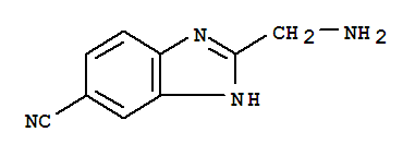 Structure of 1H-Benzimidazole-6-carbonitrile,  2-(aminomethyl)-