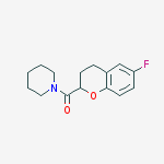 1-[(6-Fluoro-3,4-dihydro-2H-1-benzopyran-2-yl)carbonyl]piperidine结构式