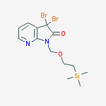 Structure of 3,3-dibromo-1-((2-(trimethylsilyl)ethoxy)methyl)-1H-pyrrolo[2,3-b]pyridin-2(3H)-one