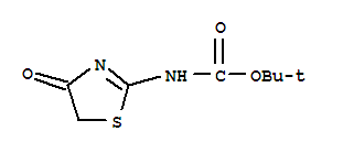 Structure of CARBAMIC ACID (4,5-DIHYDRO-4-OXO-THIAZOL-2-YL)-,TERT-BUTYL ESTER
