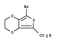 7-BROMO-2,3-DIHYDROTHIENO[3,4-B][1,4]DIOXINE-5-CARBOXYLIC ACID结构式