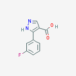 3-(3-fluorophenyl)-1h-pyrazole-4-carboxylic acid结构式