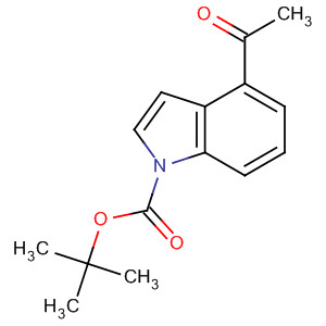 Structure of 1H-Indole-1-carboxylic acid, 4-acetyl-, 1,1-dimethylethyl ester