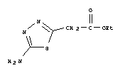 Structure of 1,3,4-thiadiazole-2-acetic acid, 5-amino-, ethyl ester