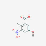 Structure of Benzoic acid, 5-hydroxy-2-methyl-3-nitro-, methyl ester