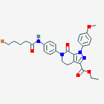 Structure of 1H-Pyrazolo[3,4-c]pyridine-3-carboxylic acid, 6-[4-[(5-bromo-1-oxopentyl)amino]phenyl]-4,5,6,7-tetrahydro-1-(4-methoxyphenyl)-7-oxo-, ethyl ester