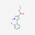 Structure of 1H-Pyrrole-3-carboxylic acid, 5-(2-fluorophenyl)-, ethyl ester