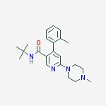 Structure of 3-PYRIDINECARBOXAMIDE, N-(1,1-DIMETHYLETHYL)-4-(2-METHYLPHENYL)-6-(4-METHYL-1-PIPERAZINYL)-