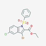 ethyl 3-bromo-5-chloro-1-(phenylsulfonyl)-1H-indole-2-carboxylate结构式