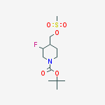 Structure of 3-fluoro-4-(methylsulfonyloxymethyl)-1-piperidinecarboxylic acid tert-butyl ester