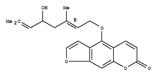 Structure of (E)-4-[(5-Hydroxy-3,7-dimethyl-2,6-octadien-1-yl)oxy]-7H-furo[3,2-g][1]benzopyran-7-one