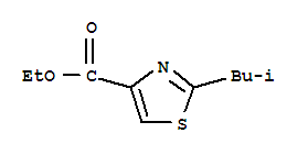 Structure of 4-Thiazolecarboxylicacid, 2-(2-methylpropyl)-, ethyl ester