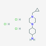 Structure of CyclohexanaMine, 4-[4-(cyclopropylMethyl)-1-piperazinyl]-, (Hydrochloride) (1:3), trans-
