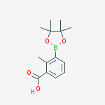 Structure of 2-methyl-3-(4,4,5,5-tetramethyl-1,3,2-dioxaborolan-2-yl)benzoic acid
