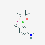 Structure of 3-(4,4,5,5-tetramethyl-1,3,2-dioxaborolan-2-yl)-4-(trifluoromethyl)benzenamine