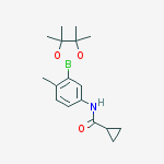 Structure of N-(4-methyl-3-(4,4,5,5-tetramethyl-1,3,2-dioxaborolan-2-yl)phenyl)cyclopropanecarboxamide