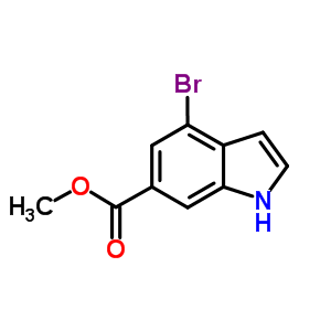 甲基-4-溴-1H-吲哚-6-羧酸乙酯结构式