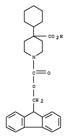 Structure of FMOC-4-CYCLOHEXYL-PIPERIDINE-4-CARBOXYLIC ACID