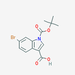 6-BROMO-1-(TERT-BUTOXYCARBONYL)-1H-INDOLE-3-CARBOXYLIC ACID结构式