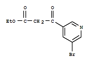 Structure of 5-Bromopyridine-3-beta-oxo-propanoic acid ethyl ester