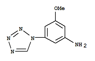 3-甲氧基-5-(1H-四唑-1-基)苯胺结构式