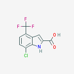 7-Chloro-4-(trifluoromethyl)-1H-indole-2-carboxylic acid结构式