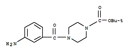 Structure of 4-(3-AMINO-BENZOYL)-PIPERAZINE-1-CARBOXYLIC ACID TERT-BUTYL ESTER