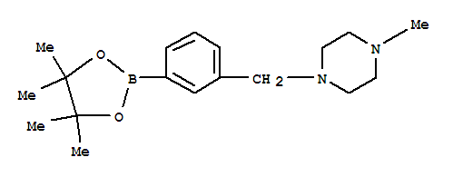 Structure of 3-(4-Methyl-1-piperazinylmethyl)benzeneboronic acid pinacol ester, 97%