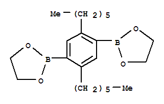Structure of 2,5-Dihexyl-1,4-benzene-diboronic acid ethylene glycol ester