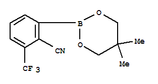 Structure of 2-CYANO-3-(TRIFLUOROMETHYL)PHENYL BORONIC ACID NEOPENTYL GLYCOL ESTER