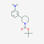2-Methyl-2-propanyl 3-(3-aminophenyl)-1-piperidinecarboxylate结构式