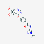 Structure of N-(1-isopropylpyrazol-4-yl)-2-[4-(6,7-dimethoxyquinazolin-4-yloxy)phenyl]acetamide