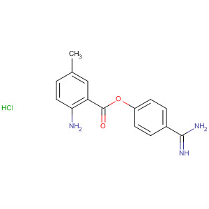Structure of Benzoic acid, 2-amino-5-methyl-, 4-(aminoiminomethyl)phenyl ester,monohydrochloride